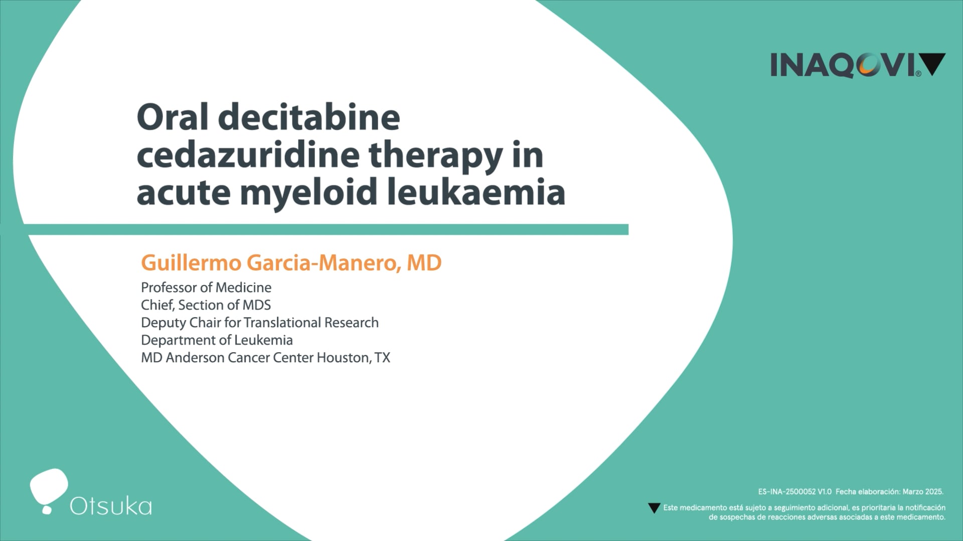 Terapia oral con decitabina-cedazuridina en LMA